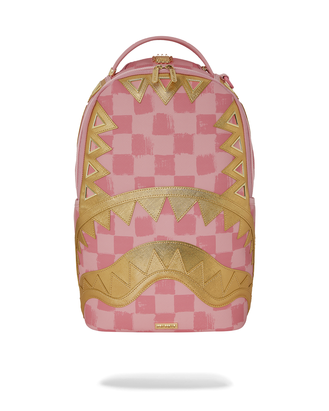 African Intelligence backpack with Sandflower collaboration design, front view showing zipper pockets