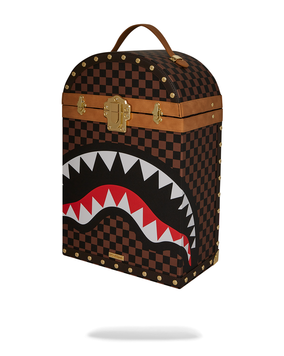 Interior view of faux leather mini backpack with organized compartments