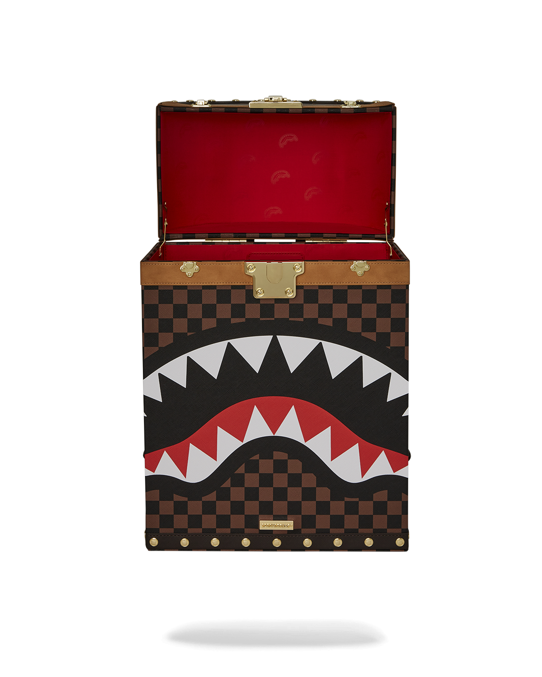 Interior view of faux leather mini backpack with organized compartments