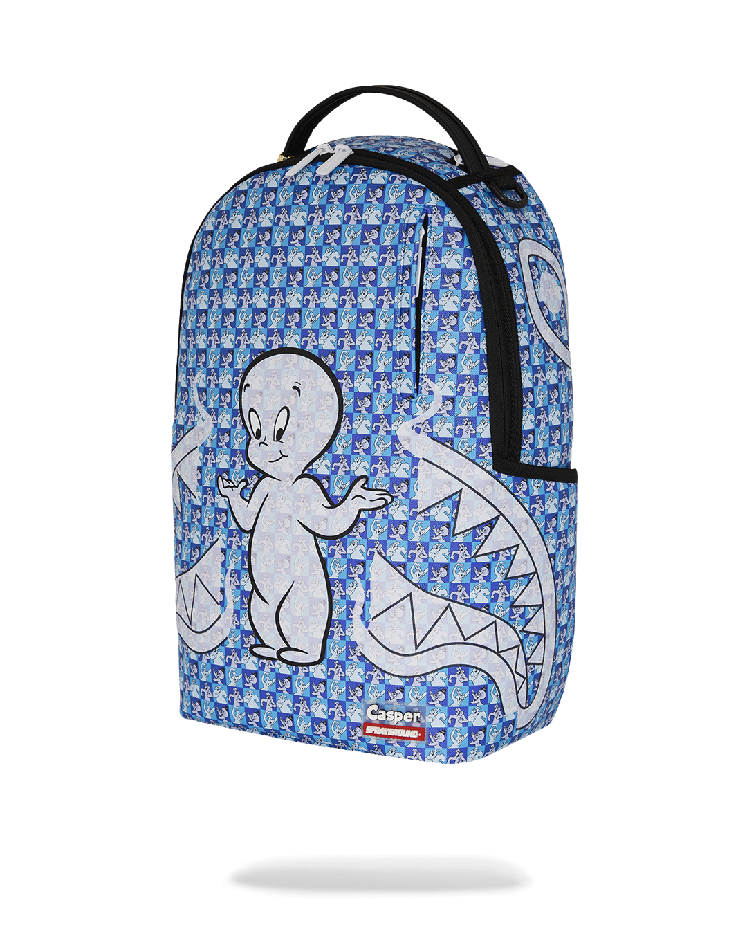 Interior of the Casper Clear Check backpack featuring the laptop compartment.