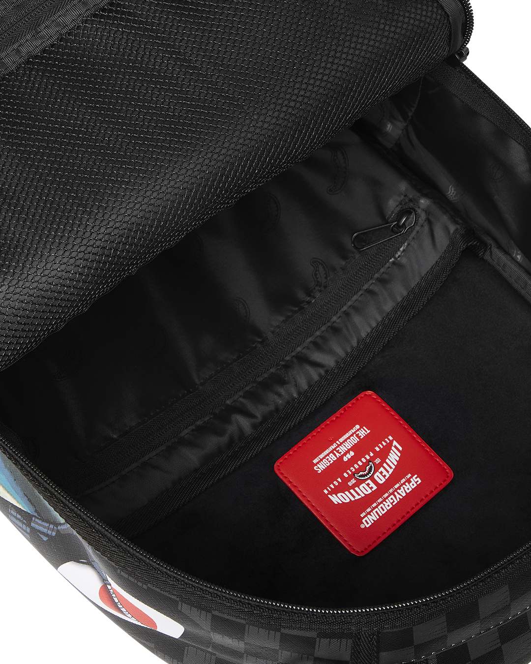 Backpack in use, showcasing ergonomic mesh back padding and adjustable straps