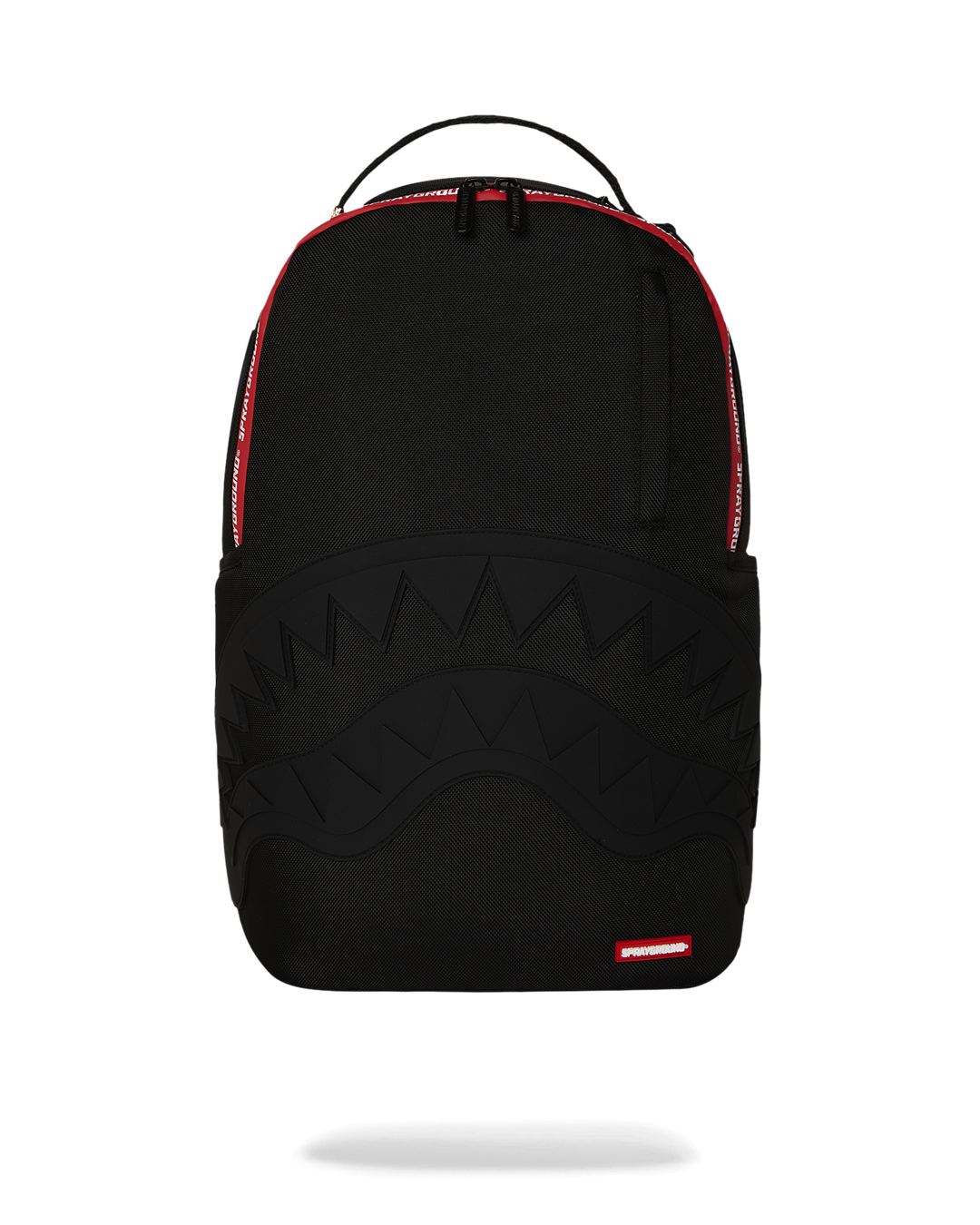 Front view of the Adventure Ready DLXR travel rucksack backpack showcasing zipper details.