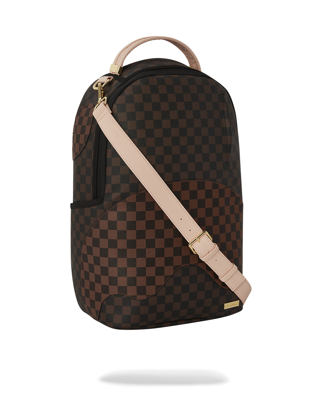 Side view of the backpack with adjustable straps and water-resistant fabric