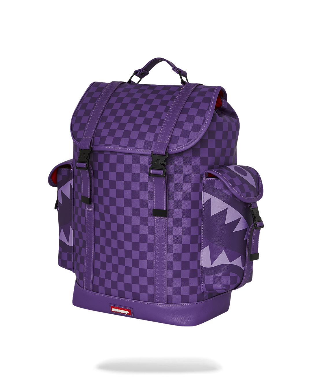 Close-up of the backpacks interior, featuring a velour laptop compartment