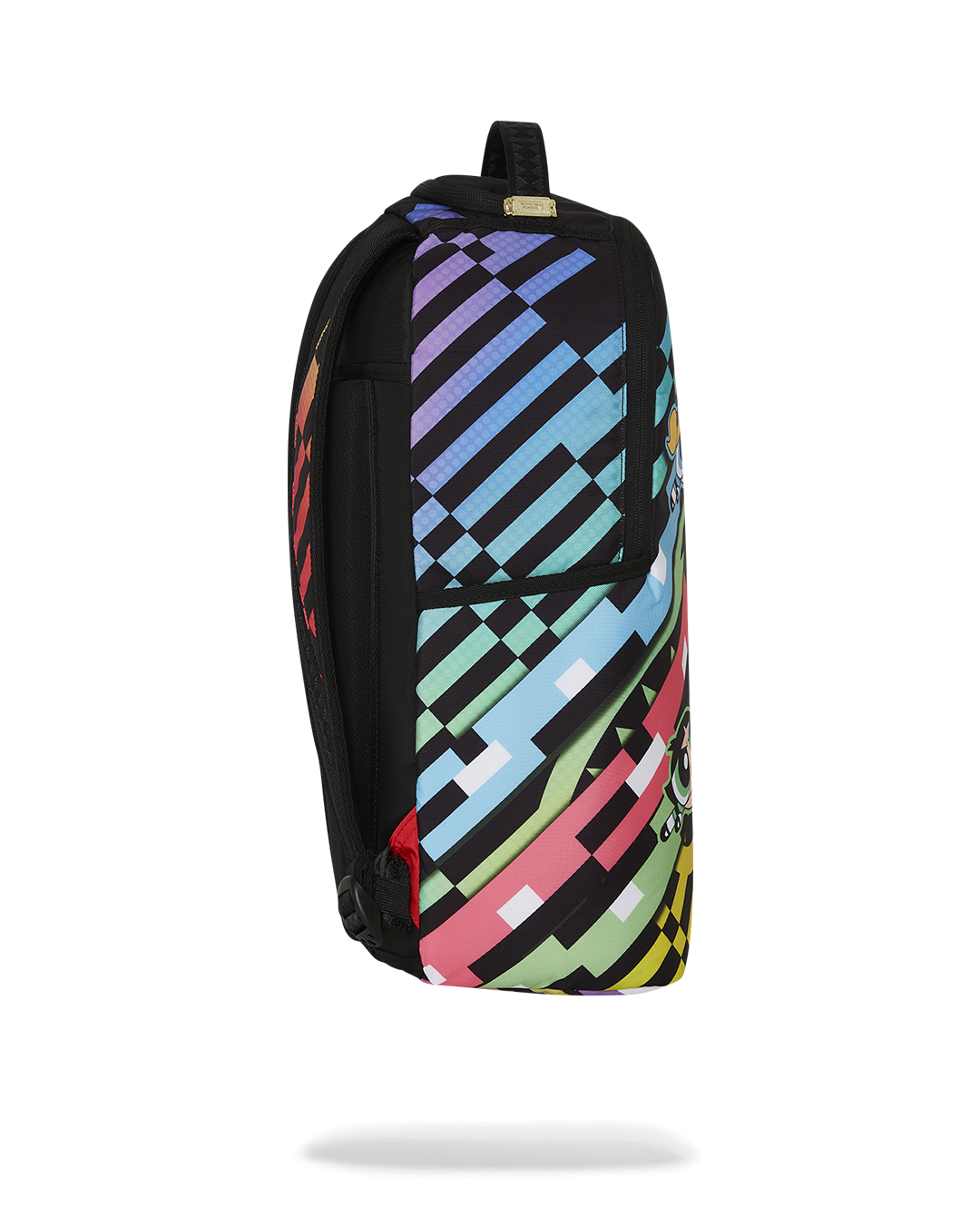 Child with a vibrant cartoon backpack and adjustable straps