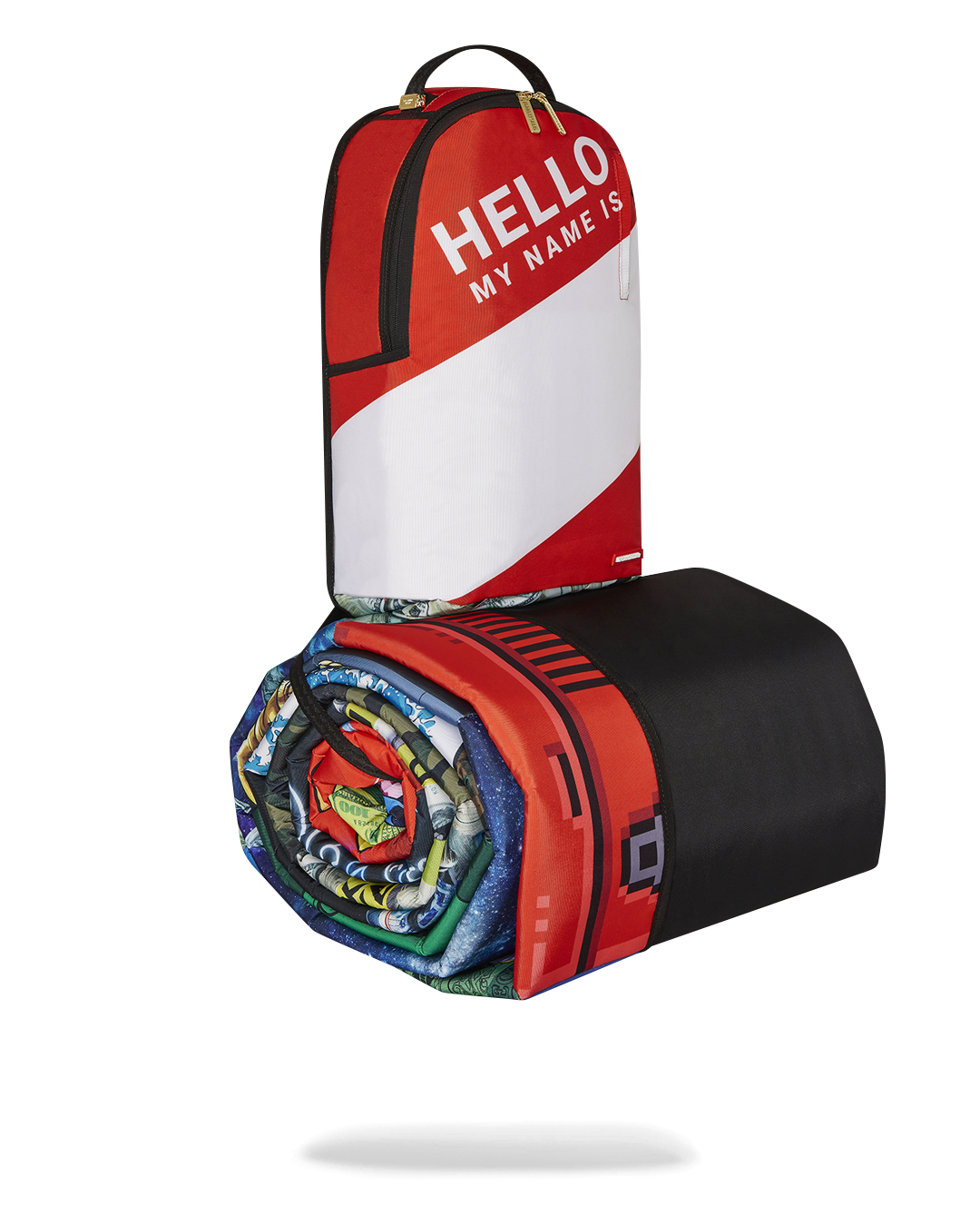 Side profile of the Sprayground luxury backpack highlighting its ergonomic features.