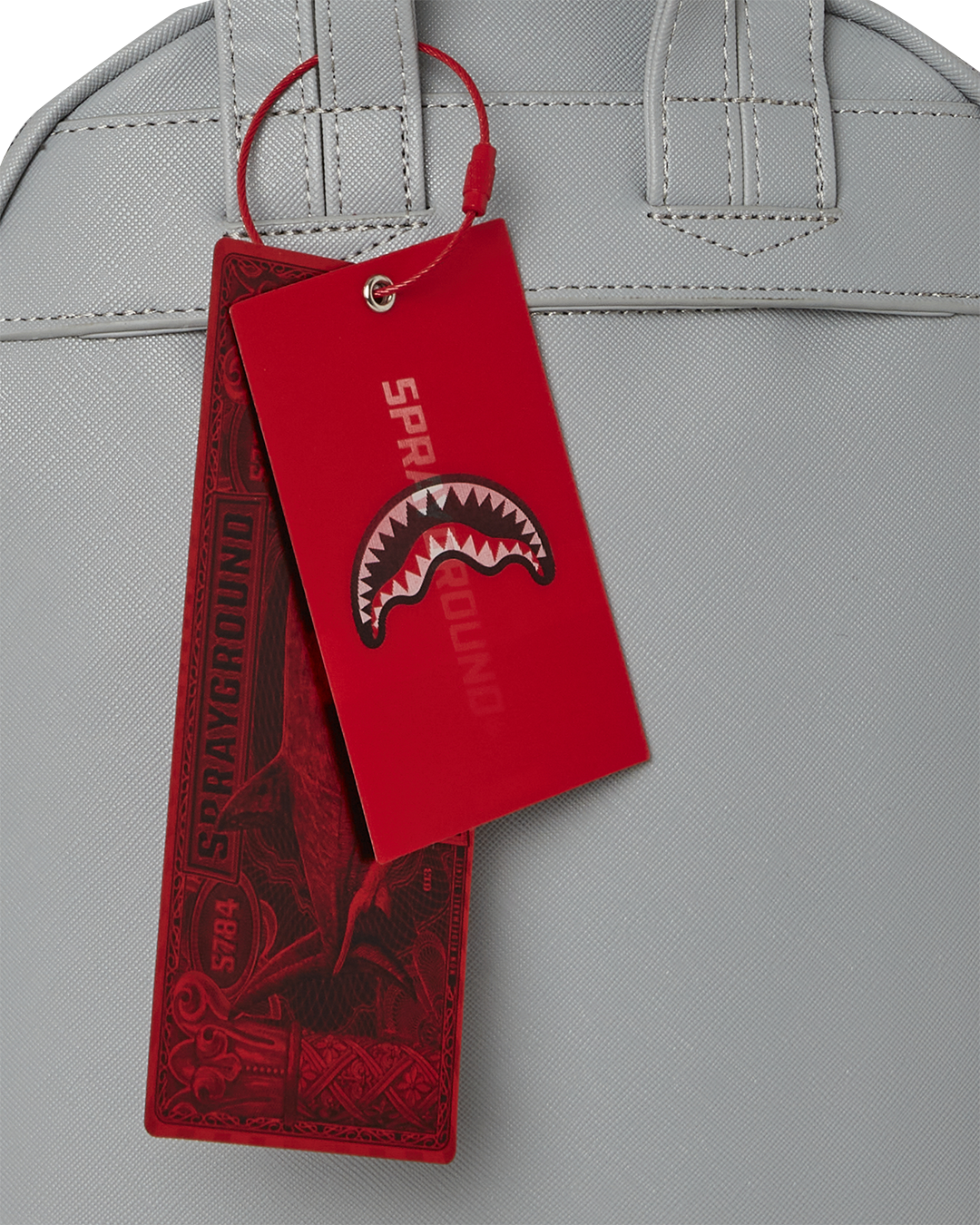Interior view of the Savage Cream Sharks in Paris Backpack highlighting organizational features.