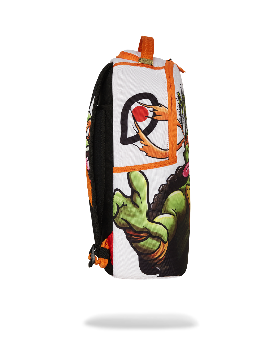 TMNT Mikey Party Deluxe Backpack by Sprayground - interior view featuring separate velour laptop compartment