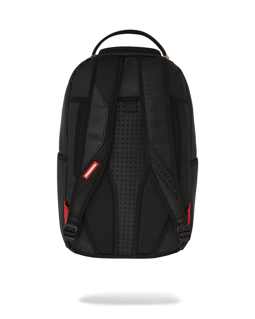 Backpack being worn with adjustable straps and ergonomic mesh back padding