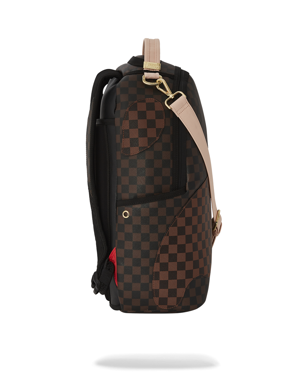 Interior view of the backpack showing laptop and organizer pockets