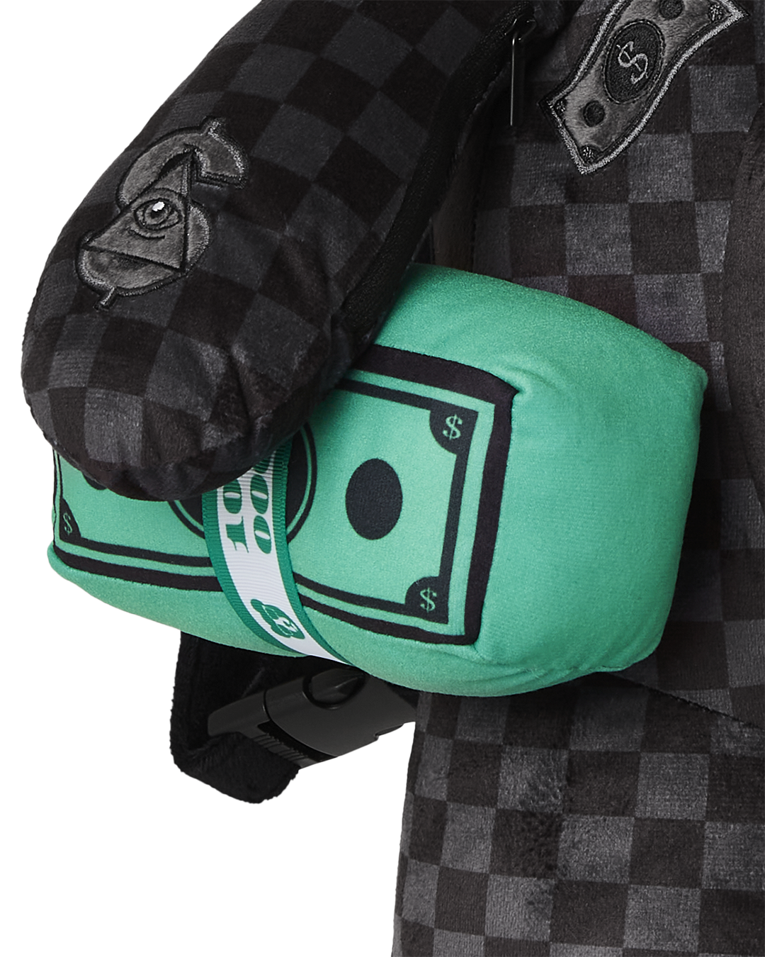 Sprayground Money Bear Backpack front view with zippered belly pocket
