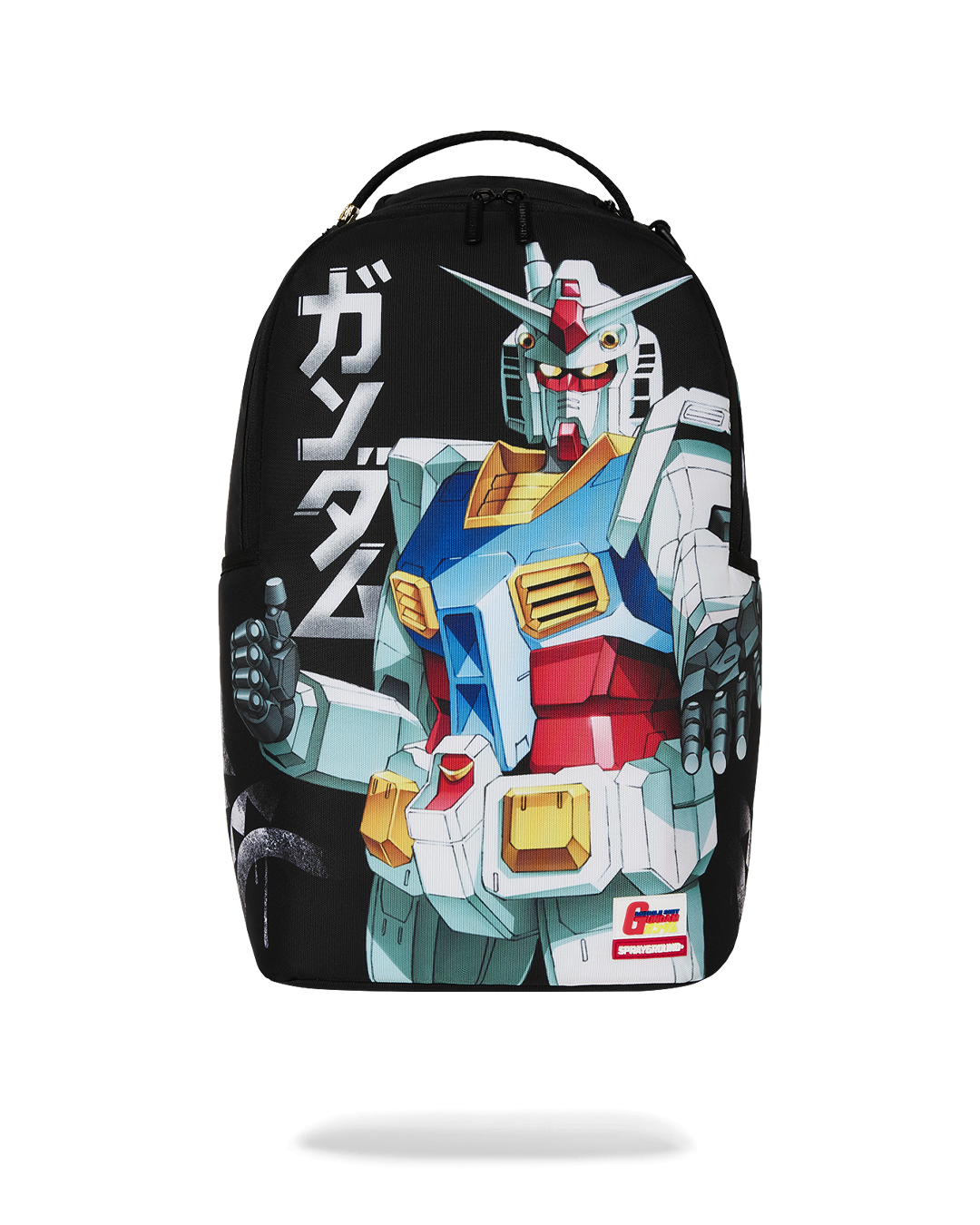 Gundam Anime Backpack front view with multiple pockets