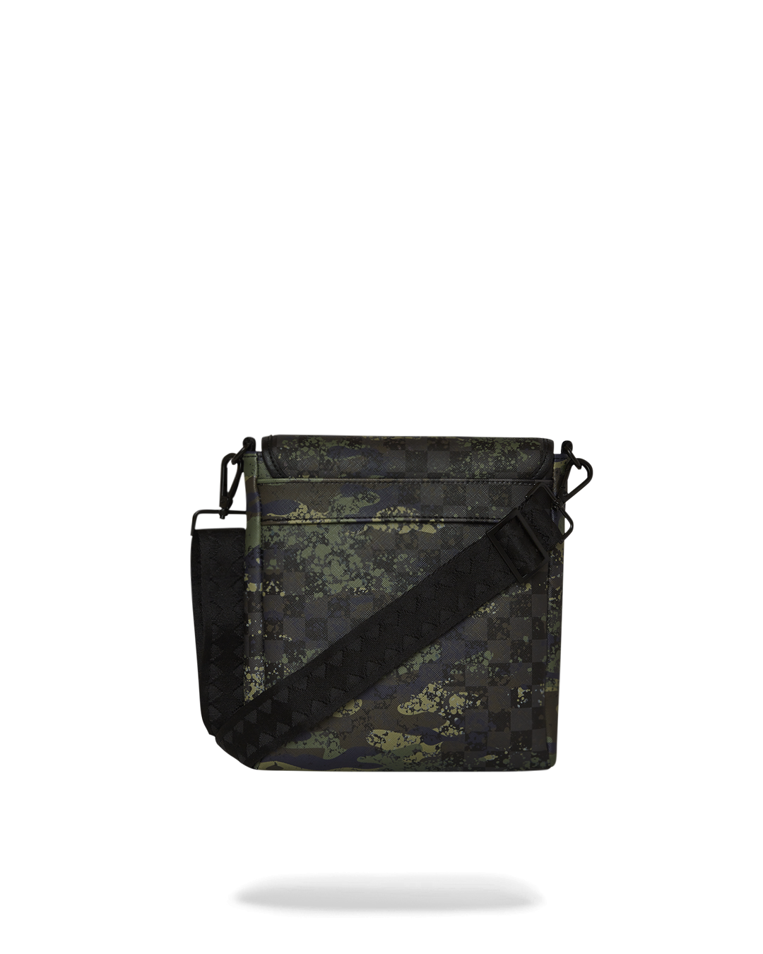 Close-up of faux leather tote bag texture and interior pockets
