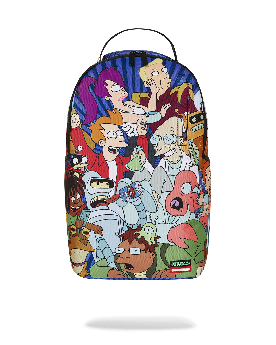 Futurama backpack worn by a professional woman in an urban setting