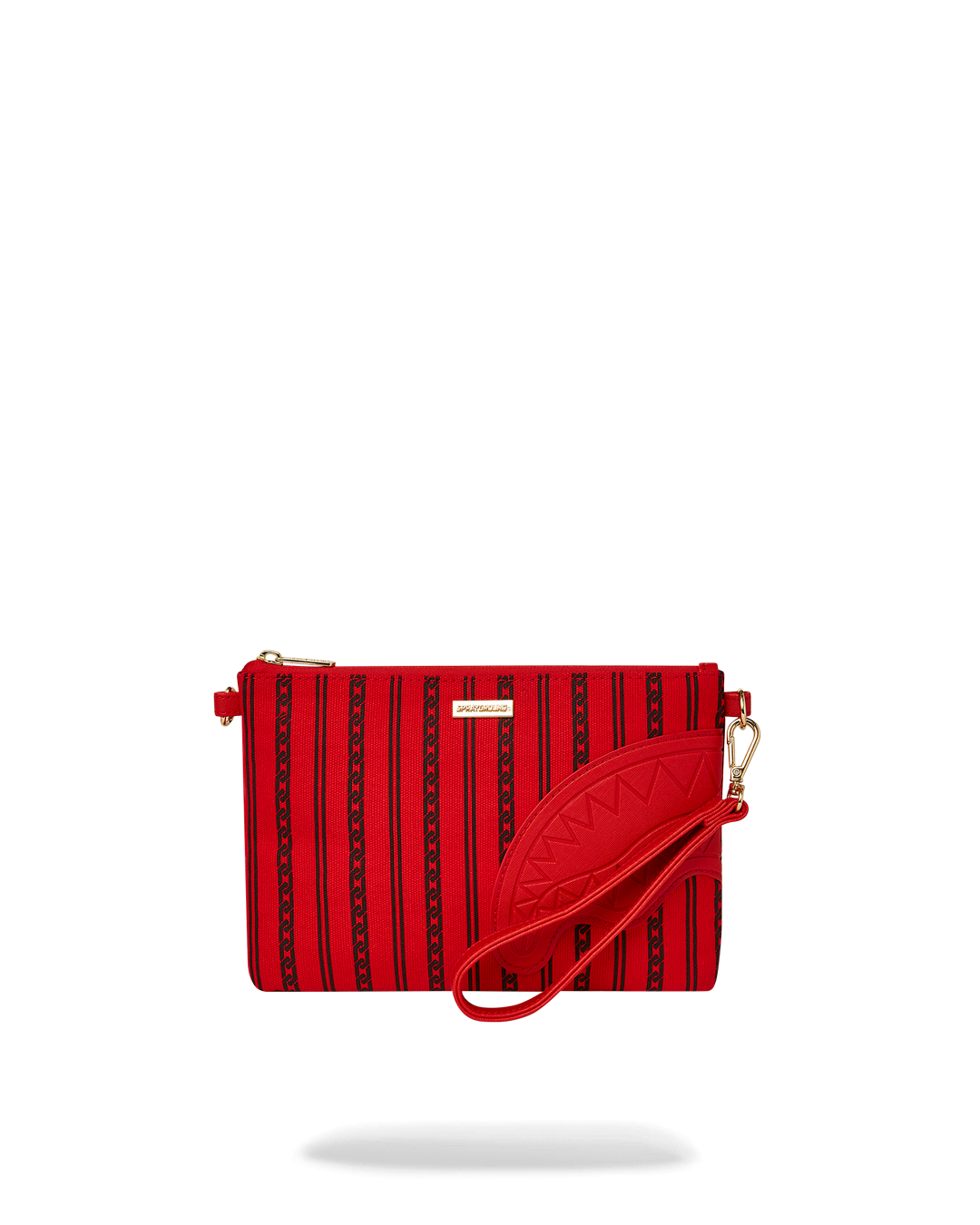 Close-up of the pouchs zip closure and interior pocket.