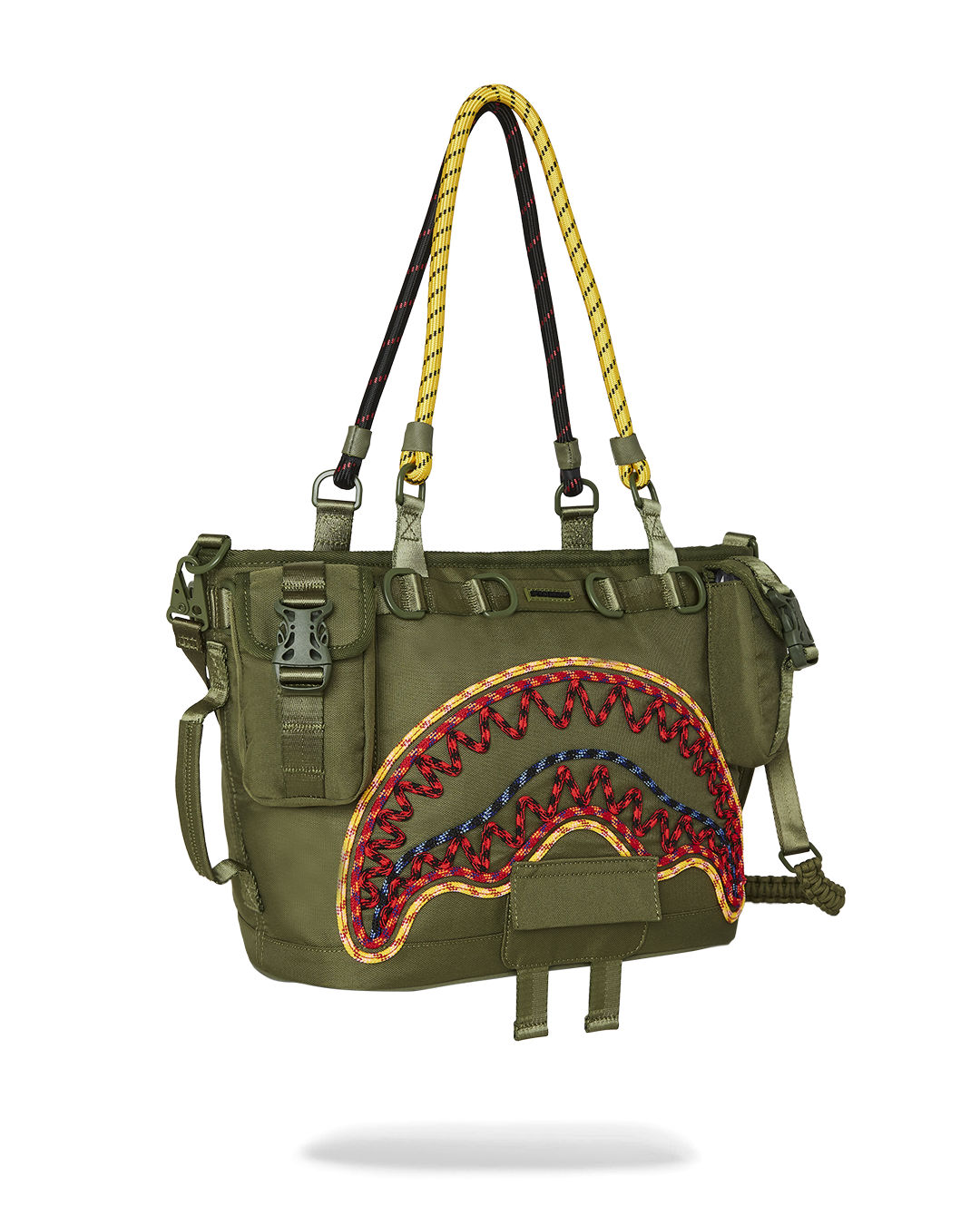 Open interior view of ella printed tote bag with organizer pocket