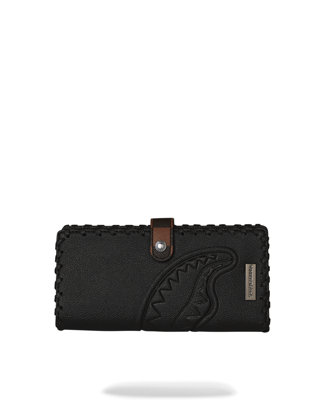 Front view of Checkpoint Royale tri-fold wallet with embossed design.