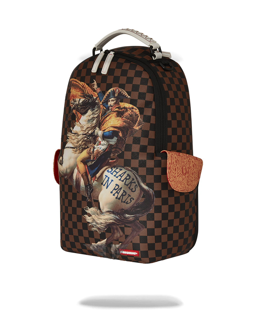 Interior of the faux leather backpack showcasing the velour laptop compartment.