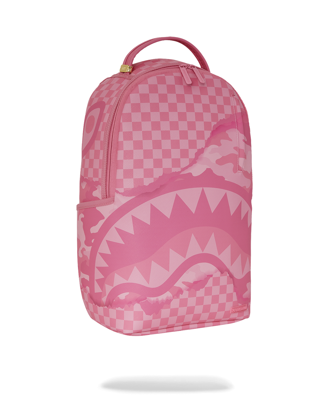 Interior laptop and sunglass compartments of designer backpack