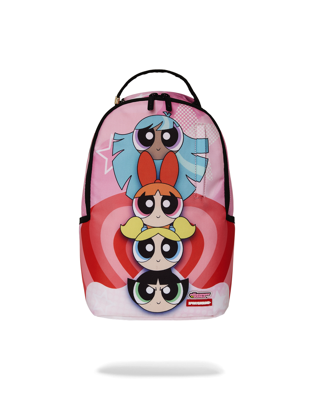 POWERPUFF GIRLS cartoon backpack with front zipper pocket and Velour sunglass compartment