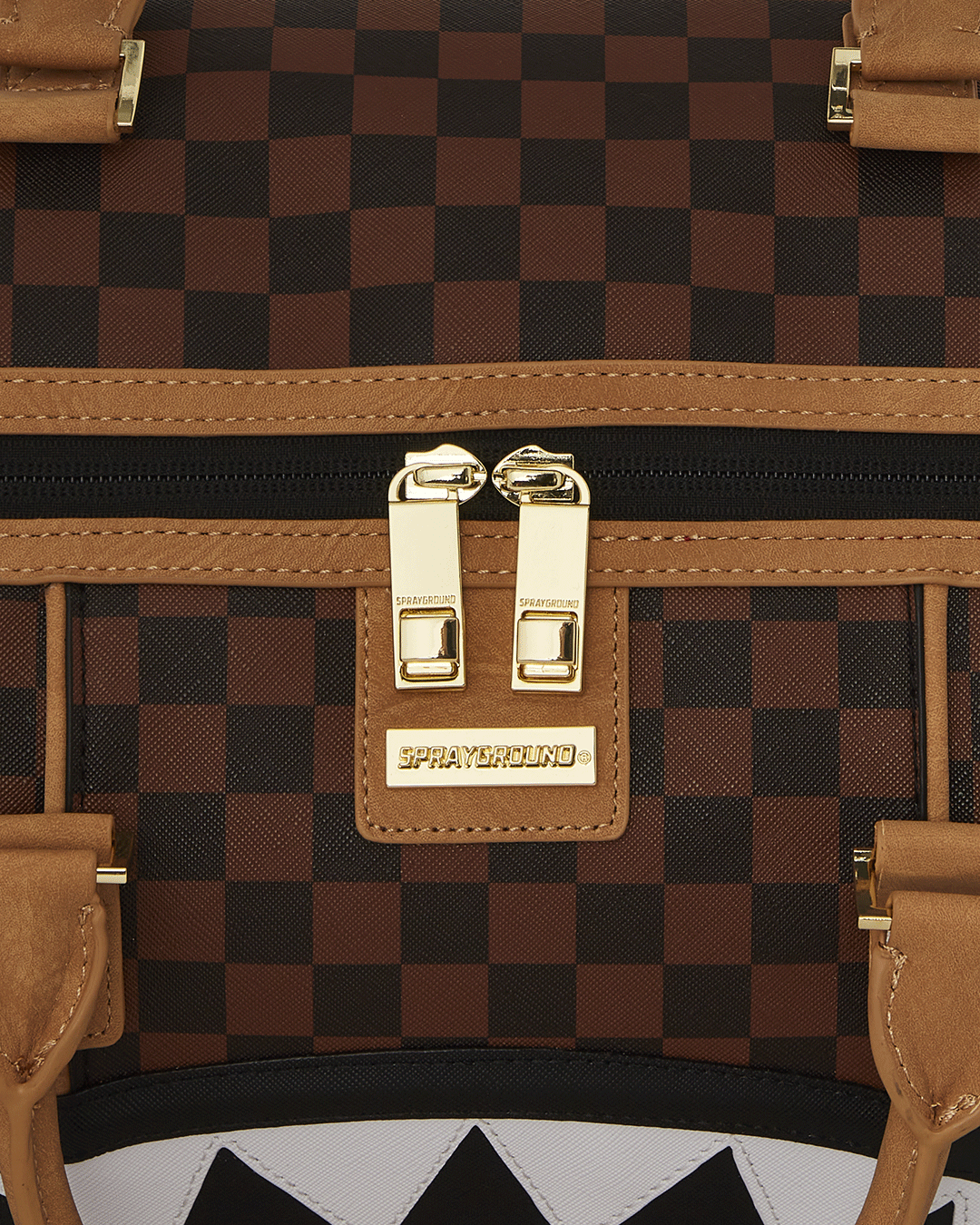 Back view of Hennyville duffle bag showing zippers and durable construction.