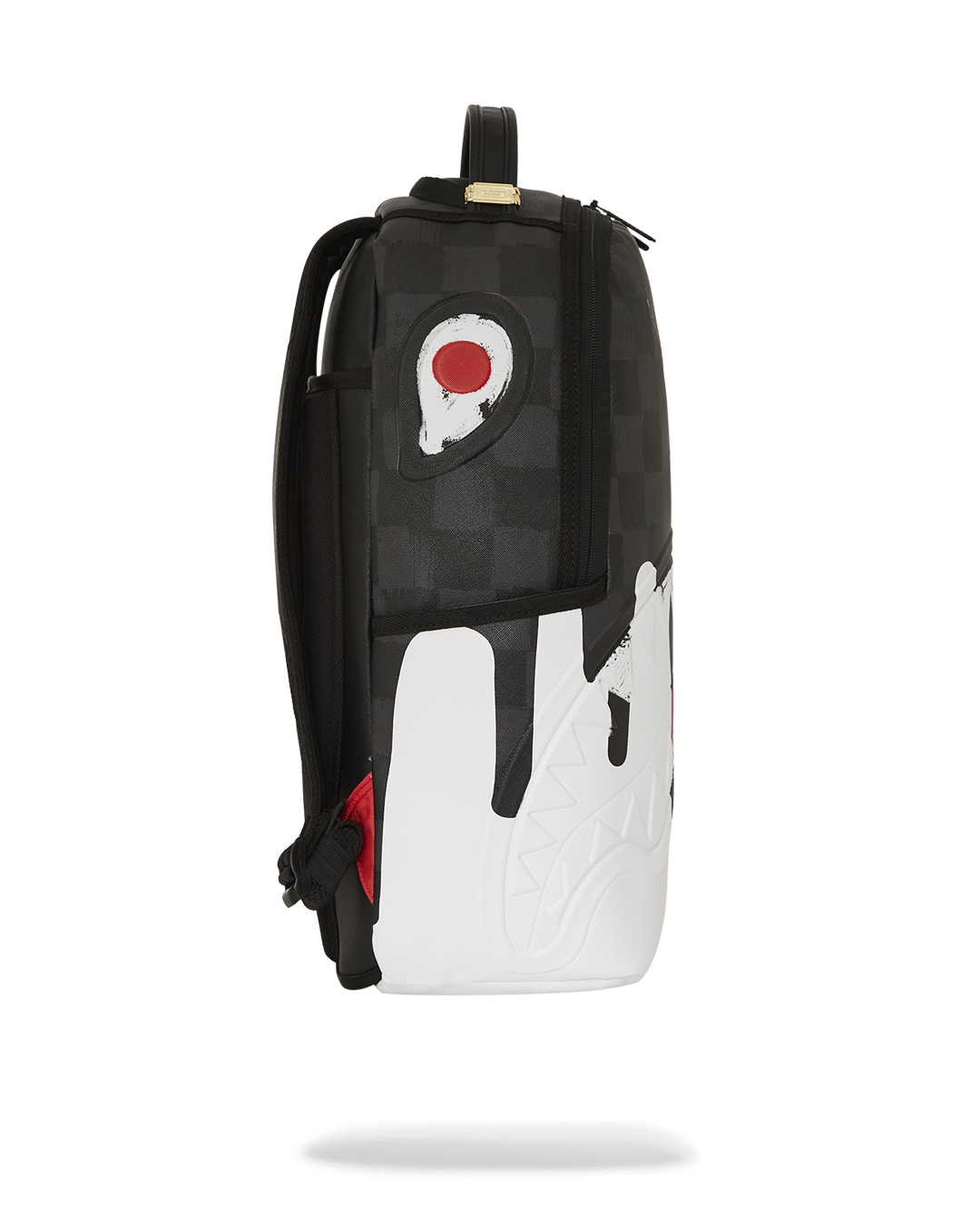 Side angle highlighting the carry-on sleeve and ergonomic back padding