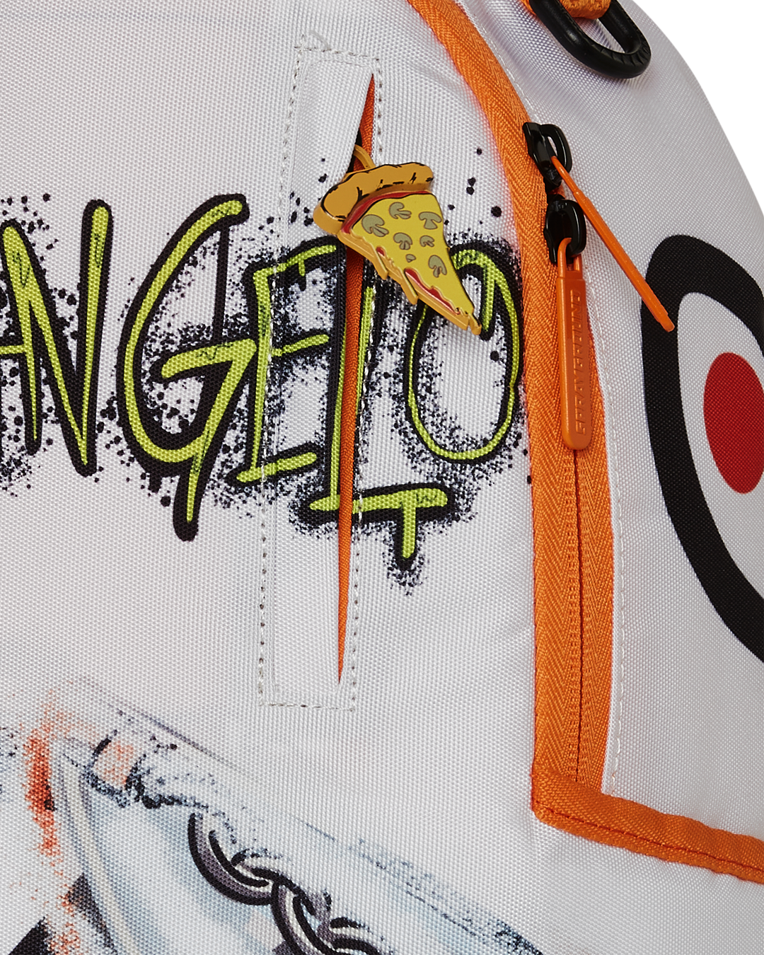 TMNT Mikey Party Deluxe Backpack by Sprayground - interior view featuring separate velour laptop compartment