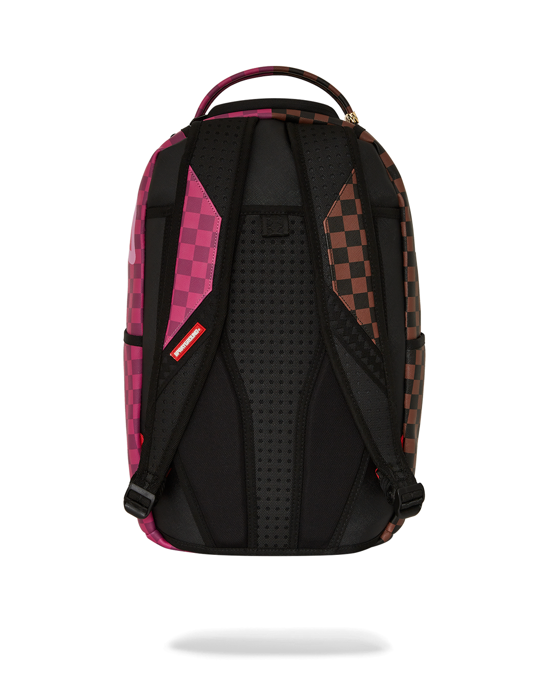 Faux leather backpack with gold zippers and multiple compartments, ideal for daily use