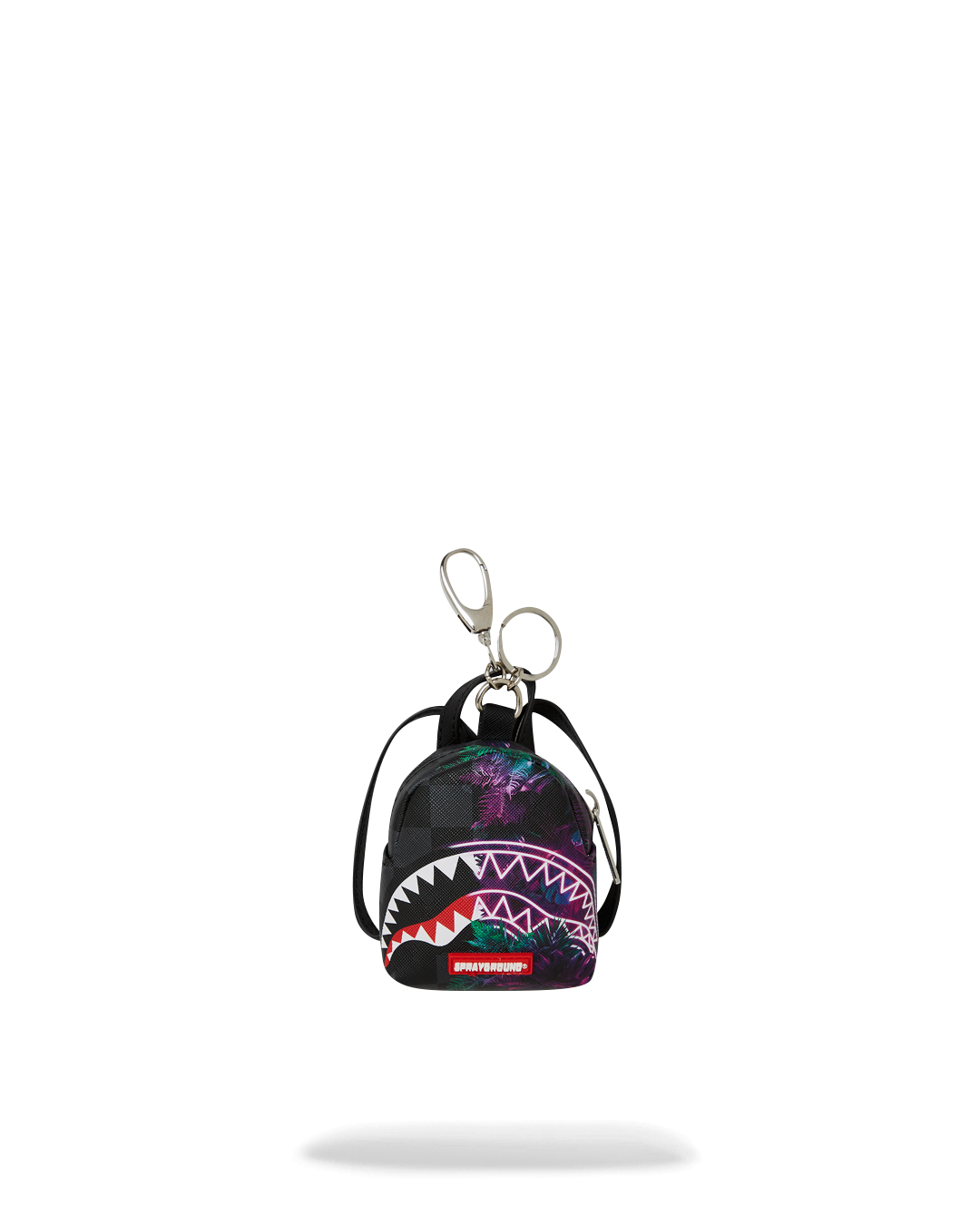 Lululemon keychain attached to a backpack, showing its sleek design