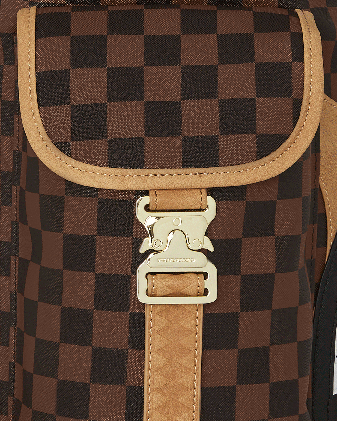Interior view of the Monte Carlo leather laptop backpack displaying the velour laptop compartment.