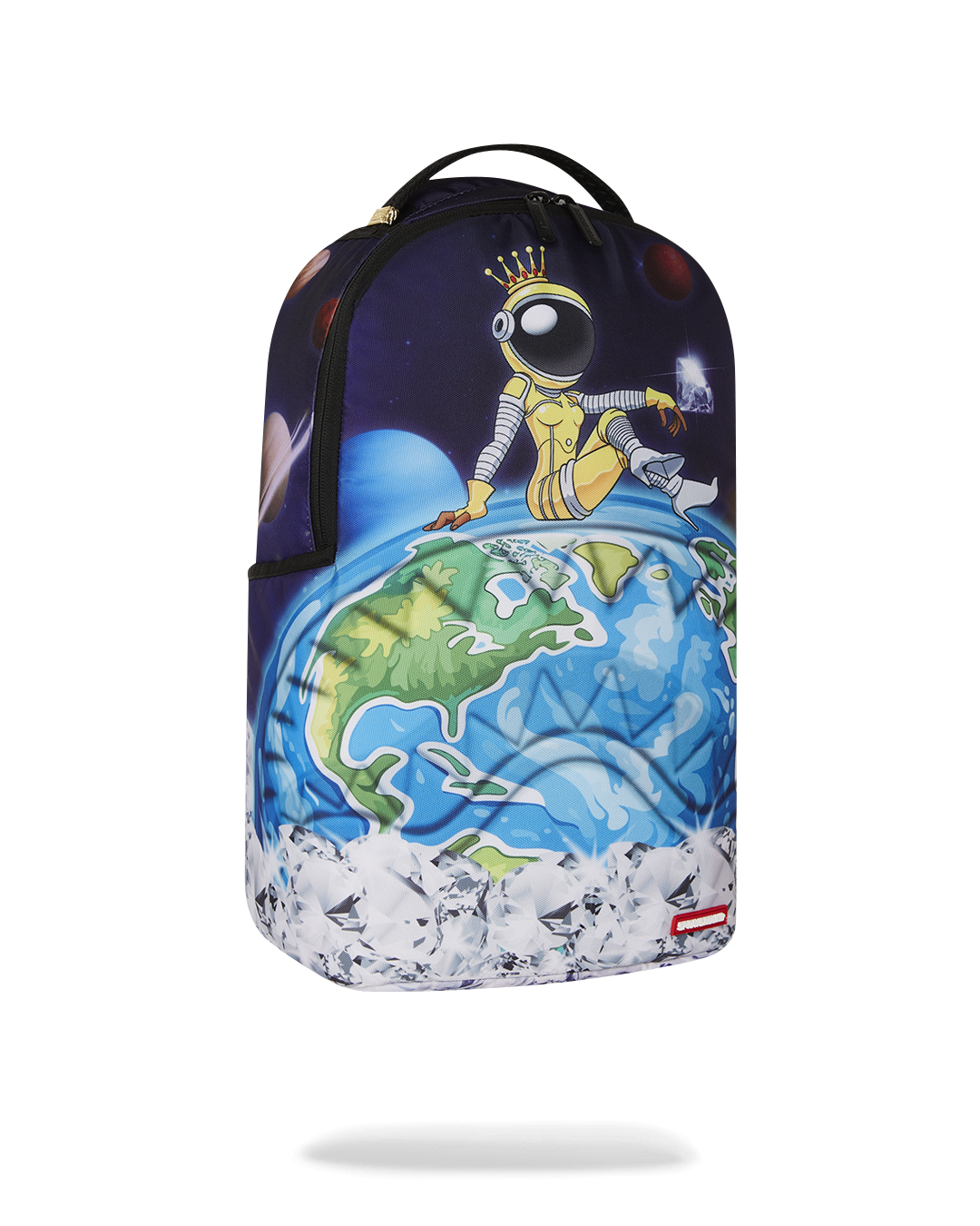 Side profile of the travel backpack for women with adjustable straps and side pockets