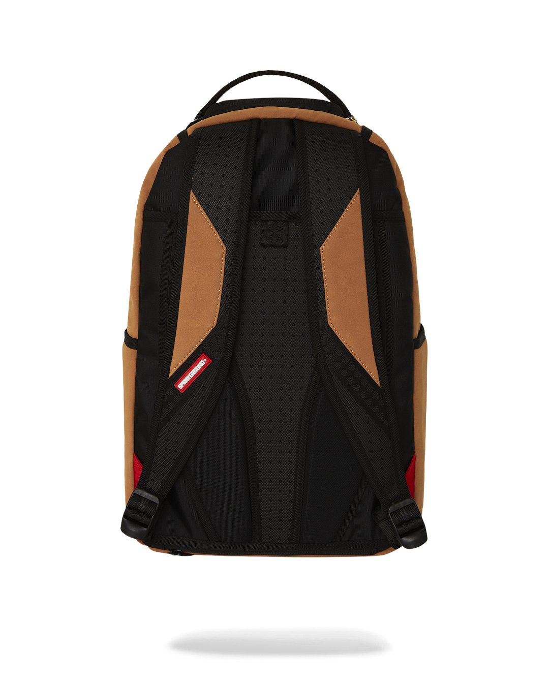 Shark backpack front view showing bold print and side pockets