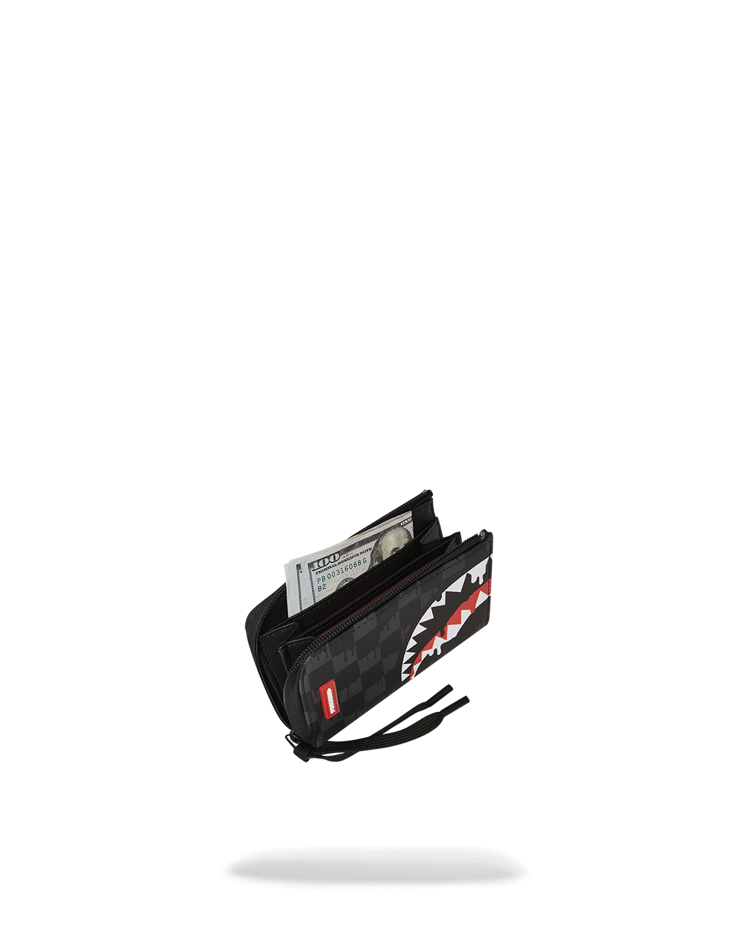 Stylish mens wallet with shark motif, suitable for streetwear fashion