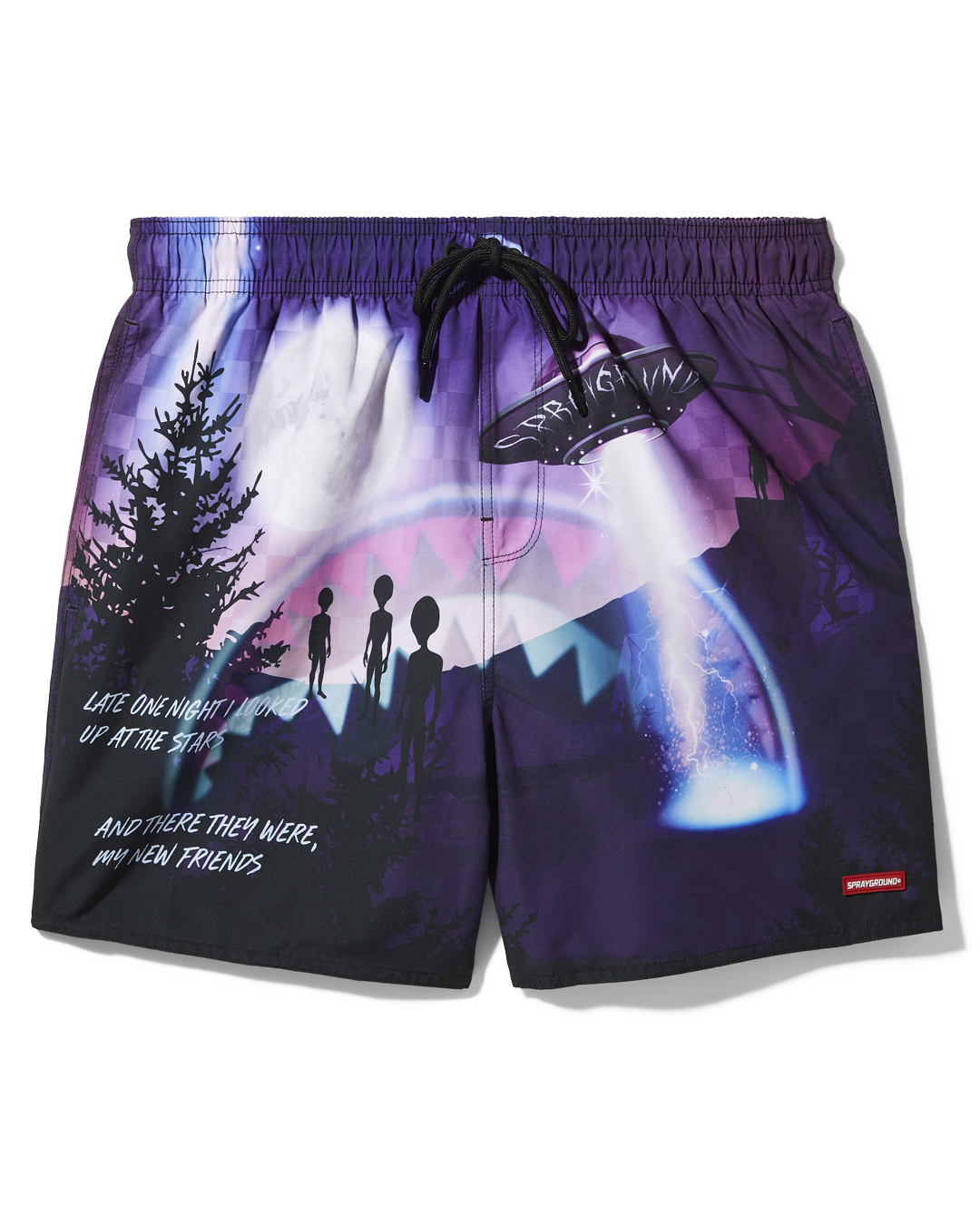 Close-up of swim shorts' 4-way stretch fabric