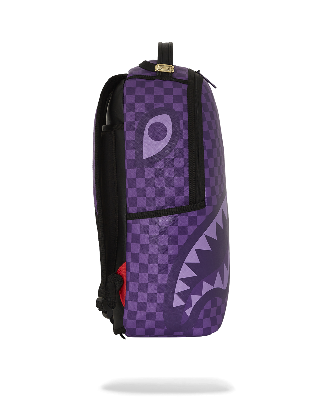 Side view of the luxury backpack with adjustable straps and ergonomic mesh padding.