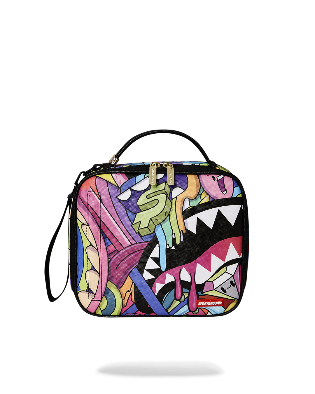 Front view of bentgo lunch box on table, faux leather finish