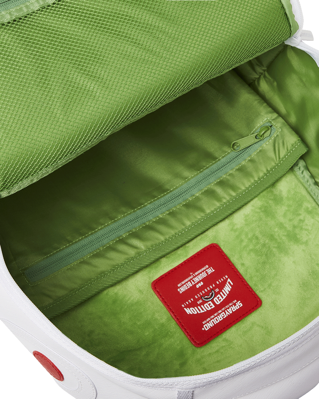 Interior layout featuring velour laptop compartment and organizer pocket