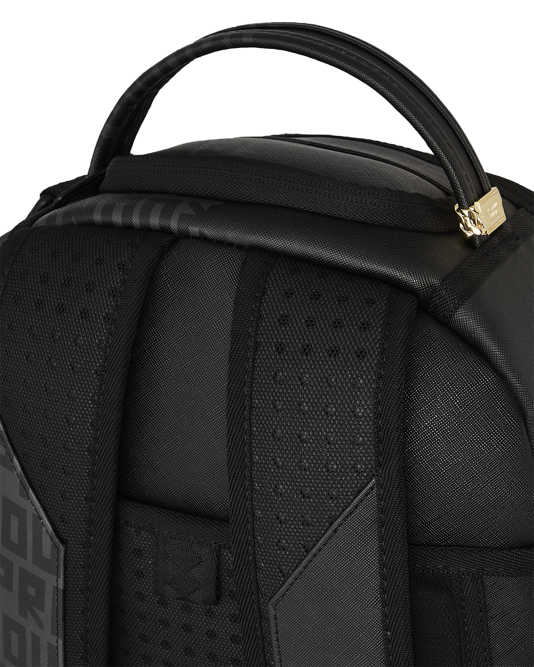 Side angle displaying the ergonomic mesh back padding and adjustable straps