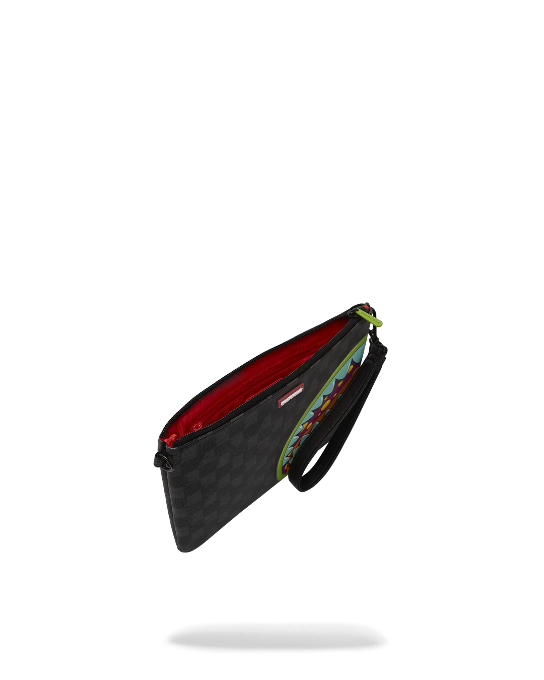 Interior pocket of Slime Takeover Convertible Wristlet Clutch, highlighting storage space.