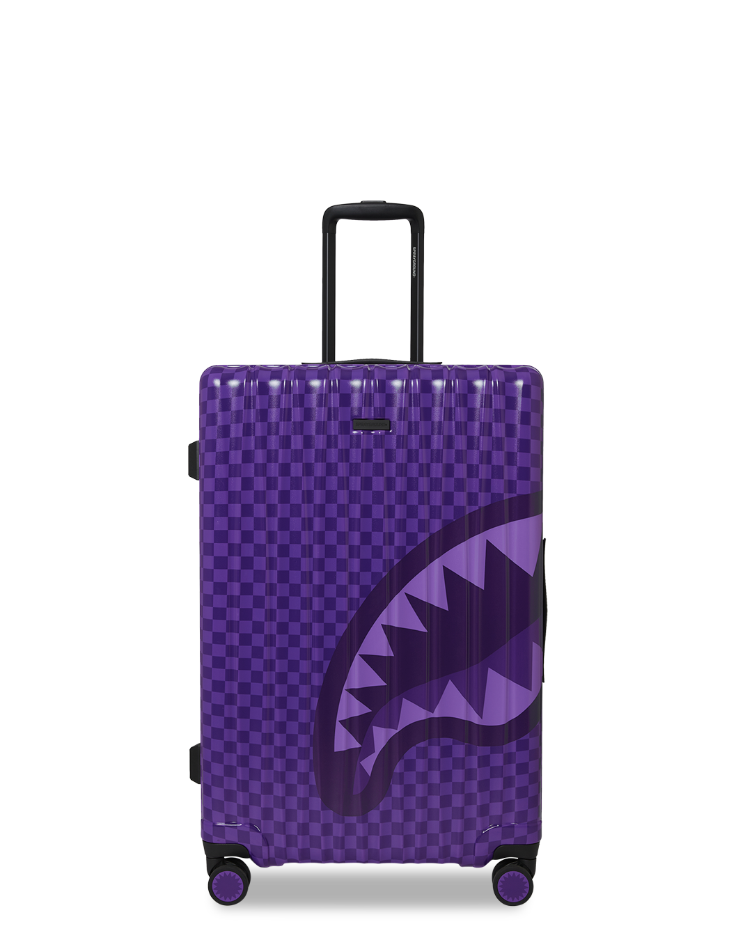 TravelPro Full-Size Spinner Luggage - side view showcasing double spinner wheels