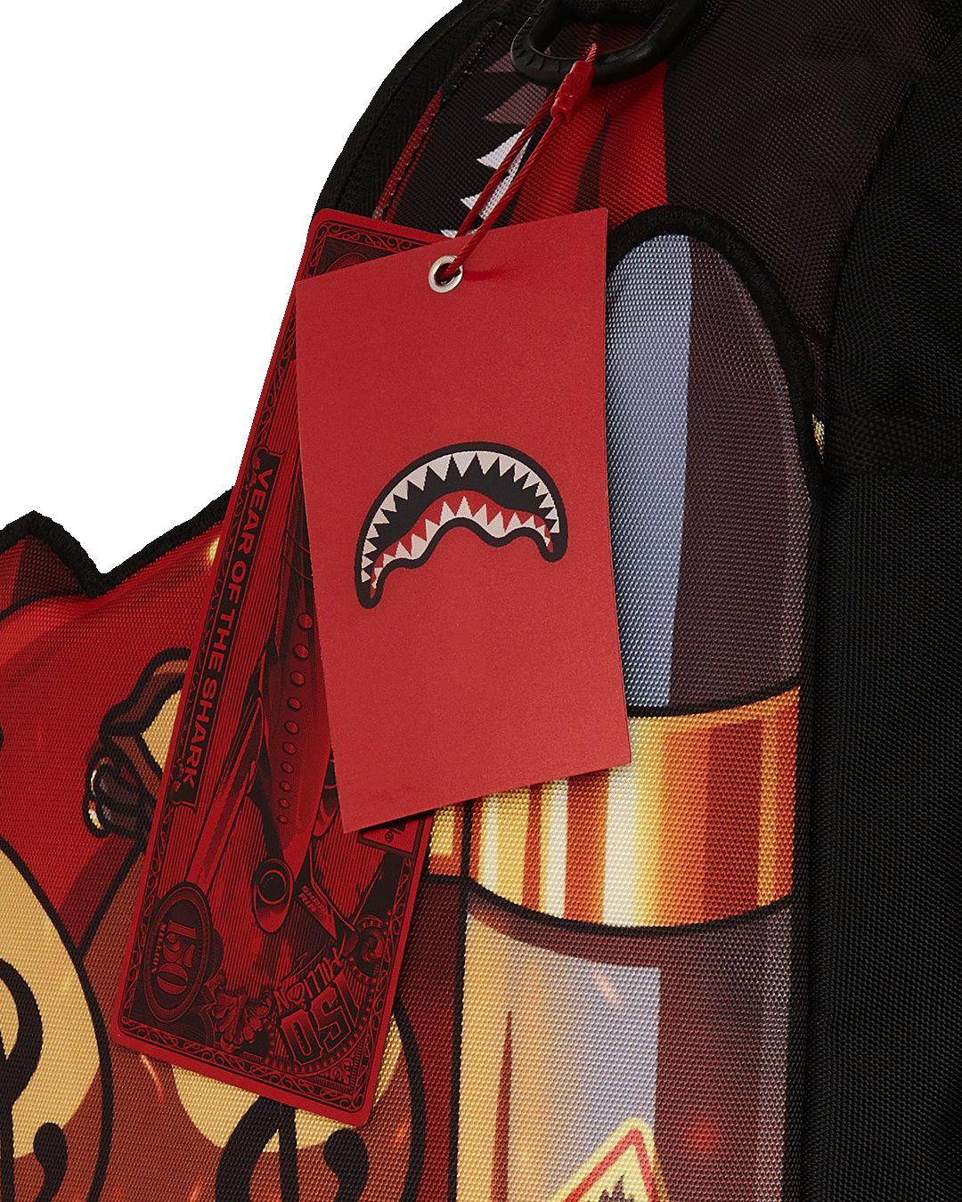 Diablo edition wing backpack with gold zippers and metal hardware