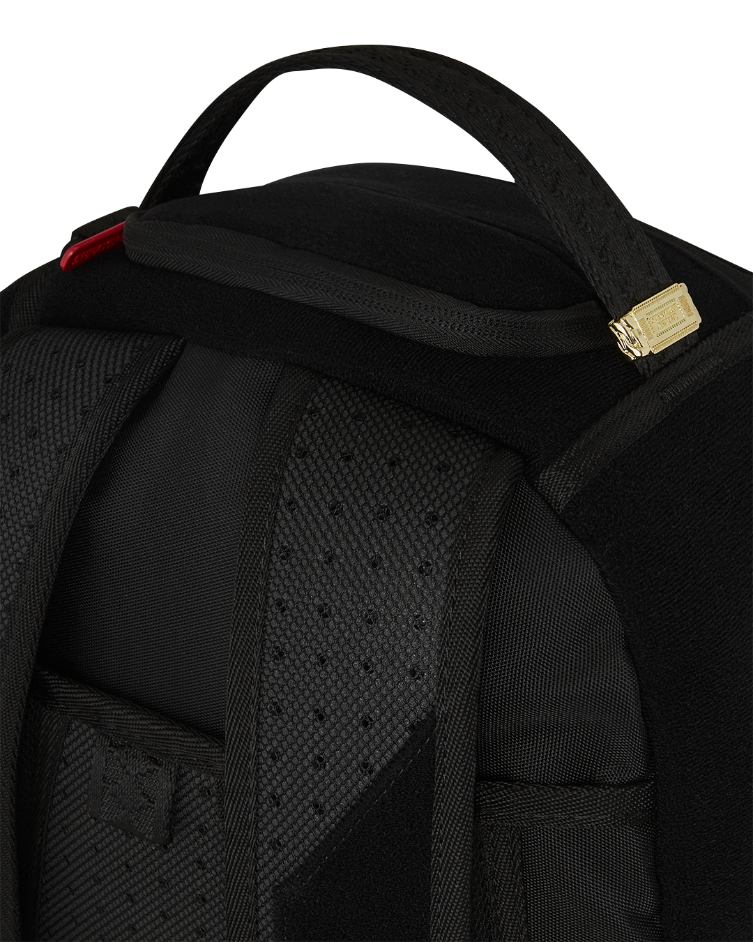 Front view of the kids velcro bag showing patches and compartments