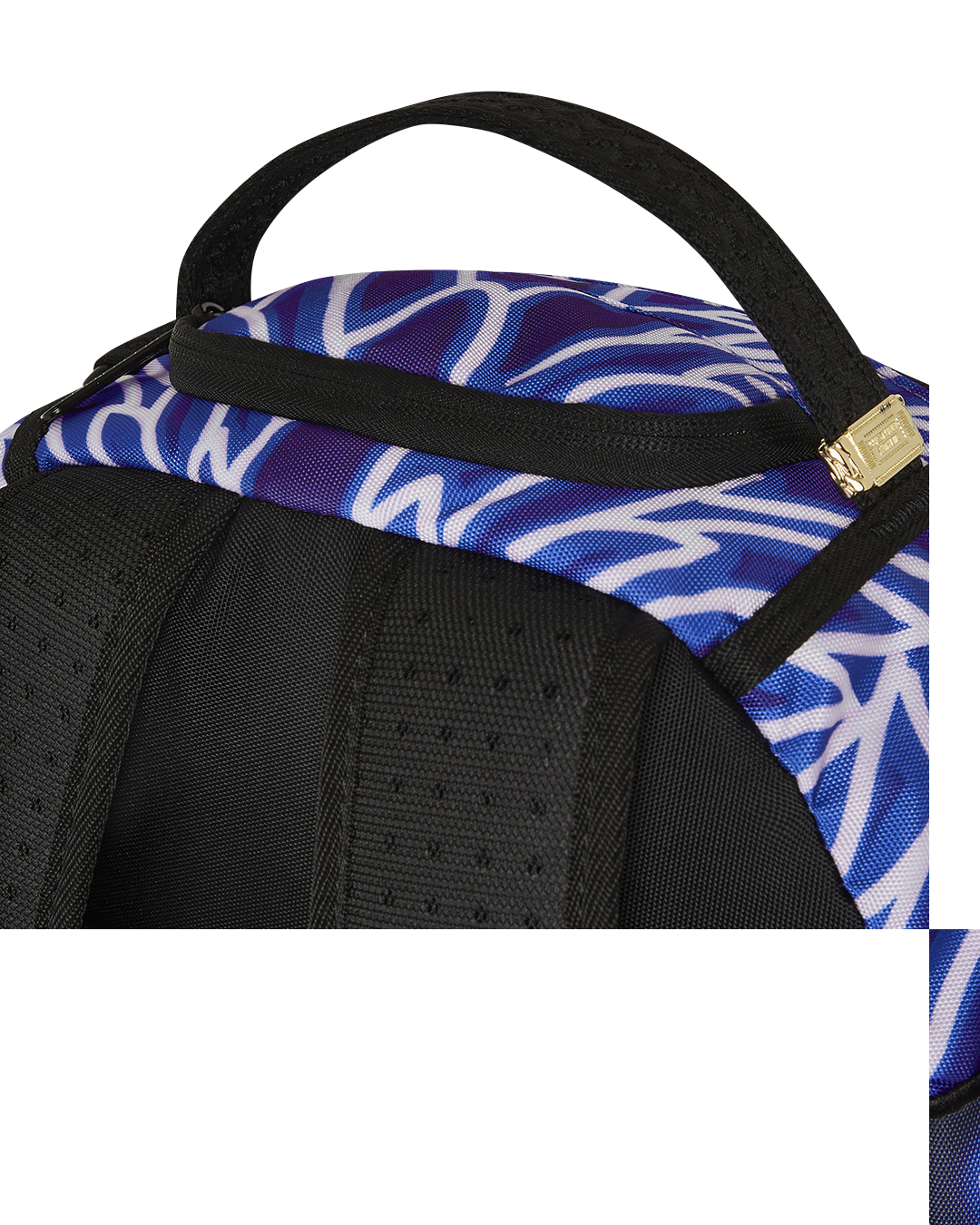Side view highlighting the ergonomic mesh back padding of the luxury backpack.