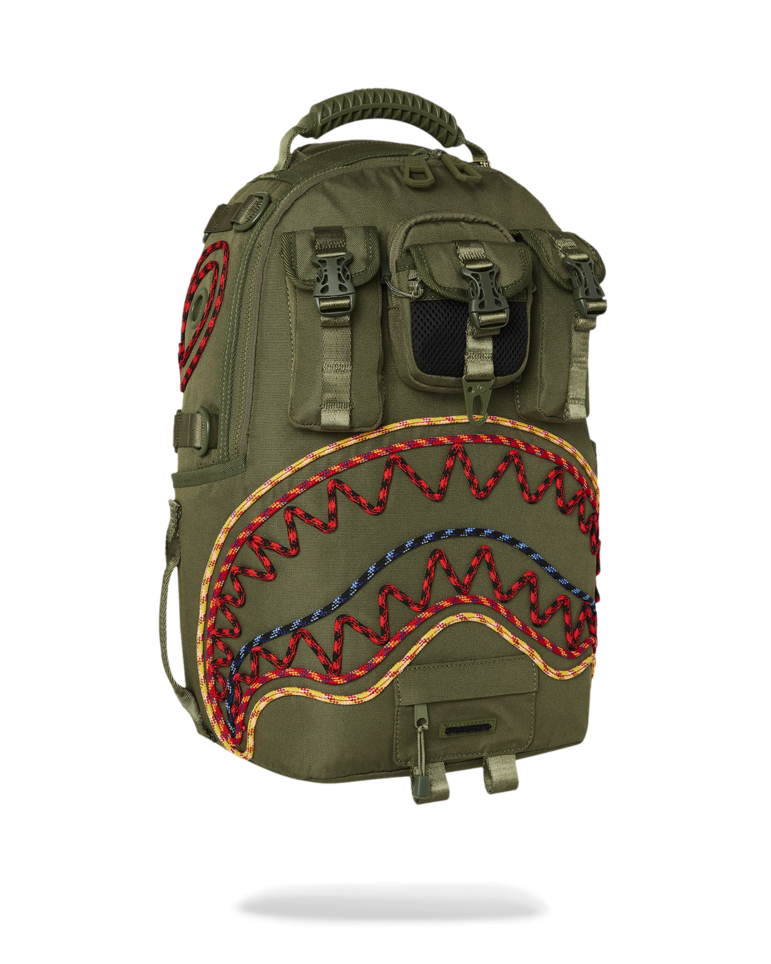 Backpack with separate velour laptop compartment and mesh organizer pocket