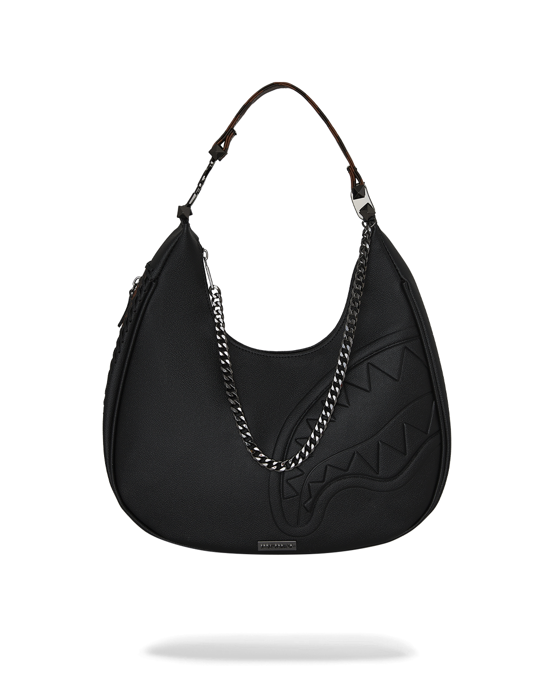 Front view of the Checkpoint Royale vegan leather shoulder bag showing embossed design.