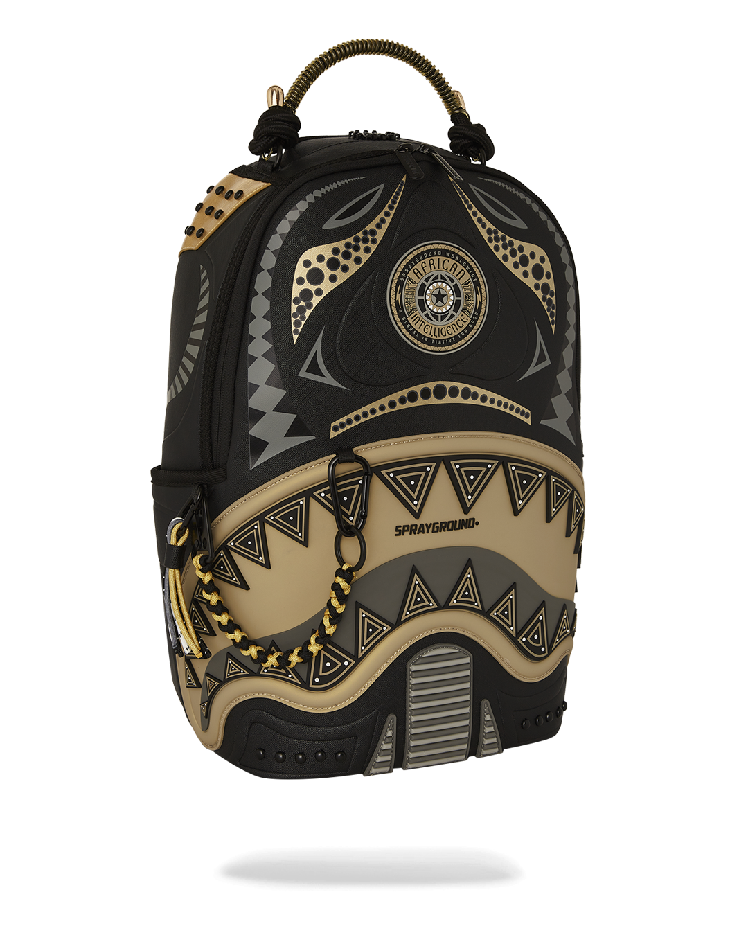 Velour laptop compartment and mesh organizer inside the A.I. African Intelligence backpack