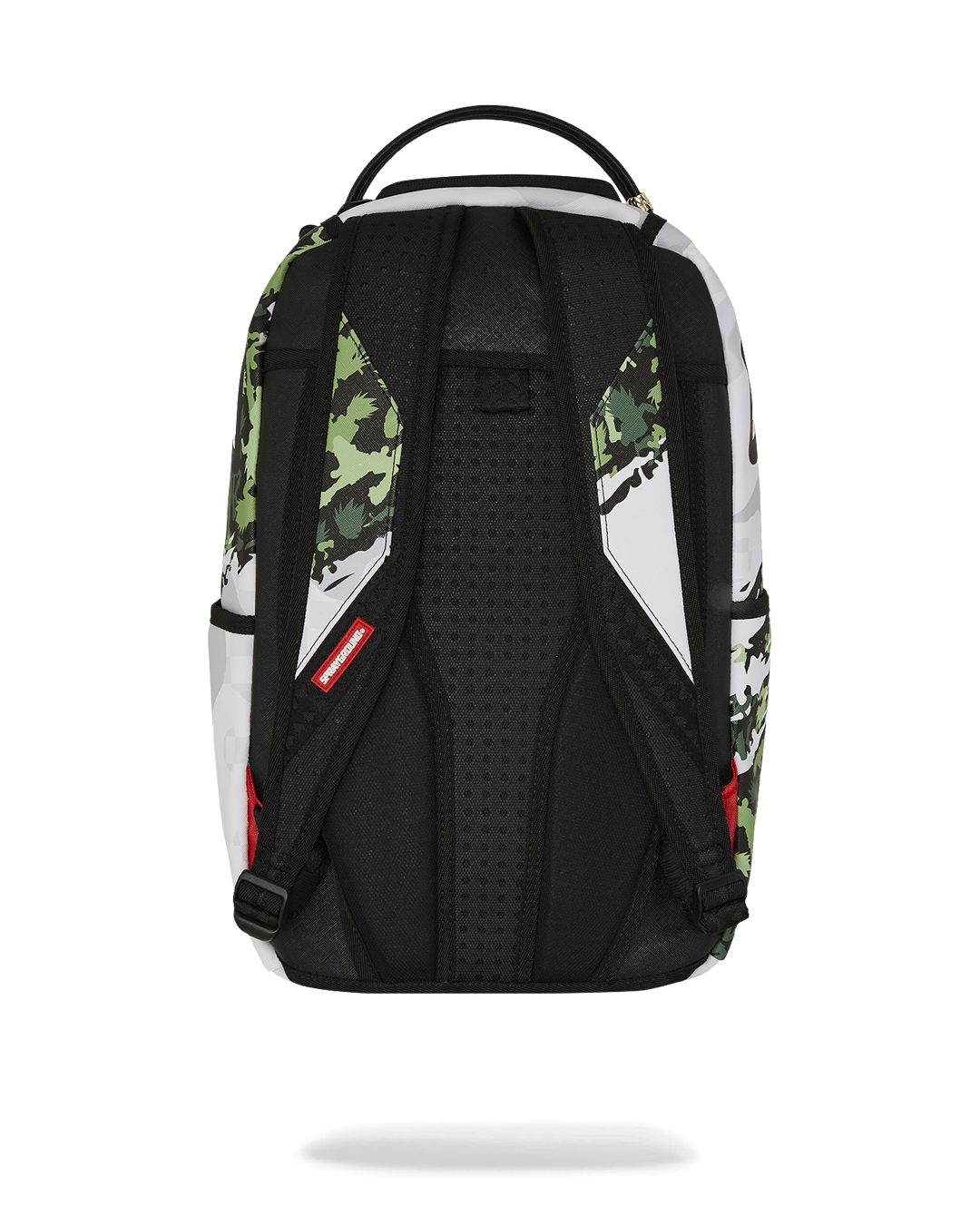 Sprayground Hunter X Hunter backpack with faux leather exterior and gold zippers