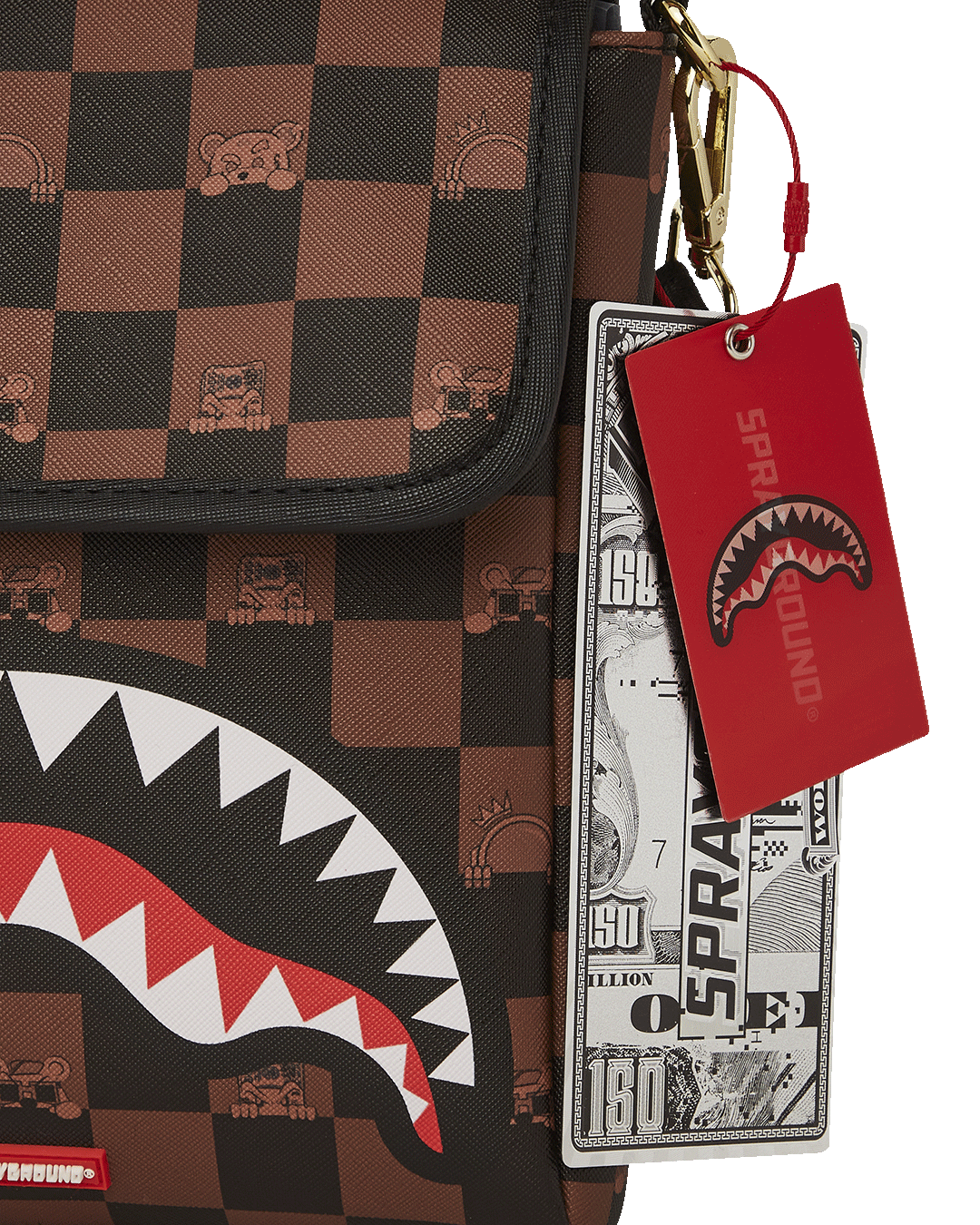 Interior view of the messenger bag sling bag with zipped pocket.