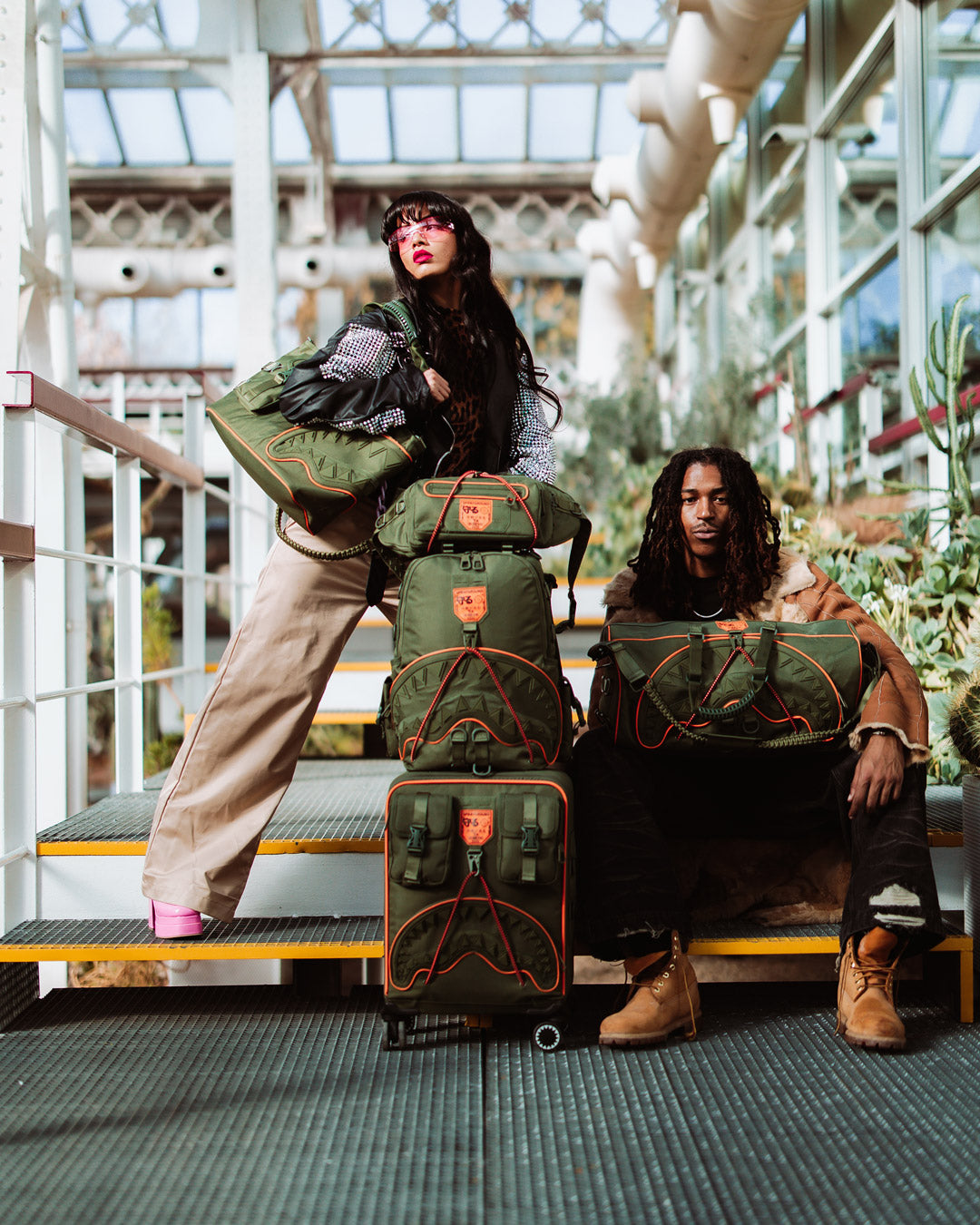 Front view of the Tactical Shark Squad Duffle Bag showcasing its multiple pockets.