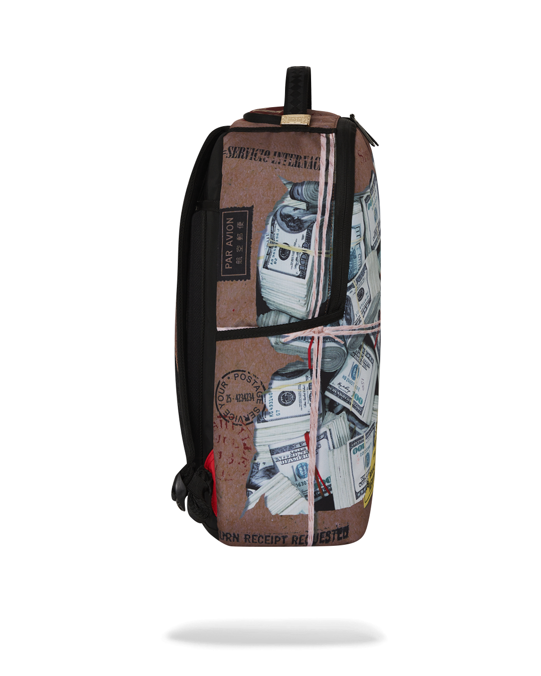 Side view displaying the ergonomic mesh back padding and adjustable straps.